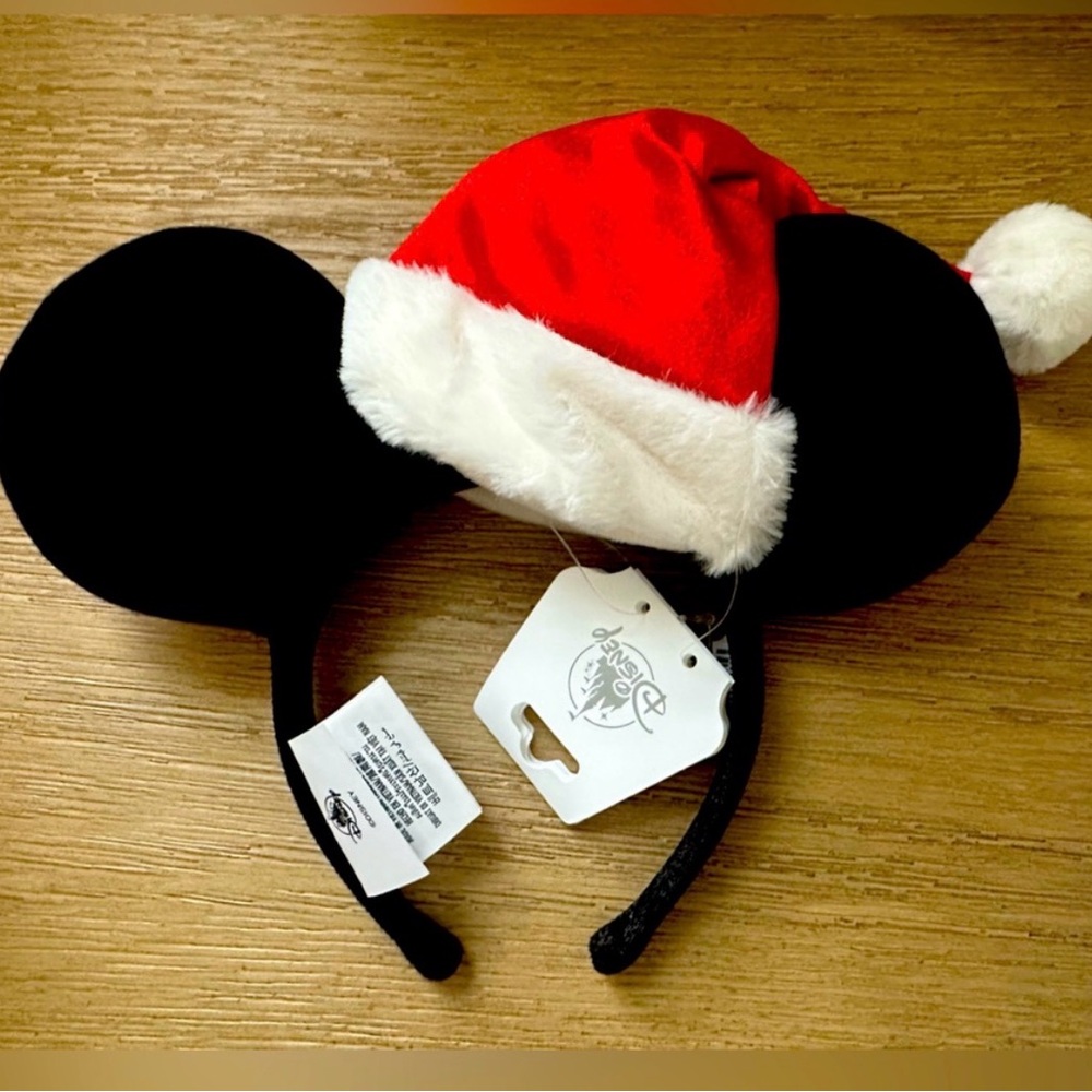 Disney Holiday Mickey Mouse Ears with Red Santa Hat